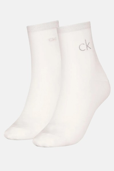 Calvin Klein γυναικείες κάλτσες CK Women Sock Short Sock Shiny Logo (Συσκ. με 2 ζεύγη)-701229680-003