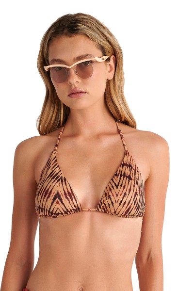 Blu4u γυναικείο μαγιό bikini top τριγωνάκι δετό από Lurex ύφασμα ''Red Fan''-25366210-20