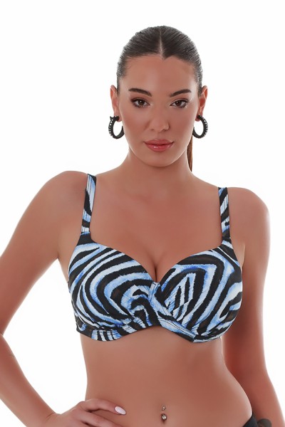 Bluepoint γυναικείο μαγιό bikini top με μπανέλα και επένδυση ''Safari Chic'' (F cup)-25066044F-25