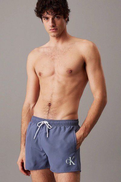 Calvin Klein ανδρικό μαγιό Short Drawstring Swim Shorts-CK Monogram-KM0KM01099-PCP