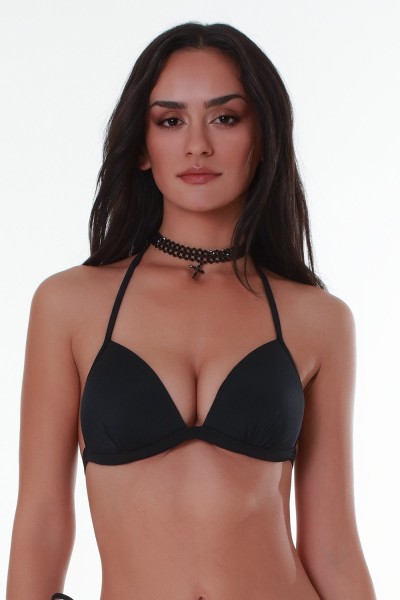 Bluepoint γυναικείο μαγιό bikini τρίγωνο top δετό με push up ενίσχυση ''Solids''-26066089-02