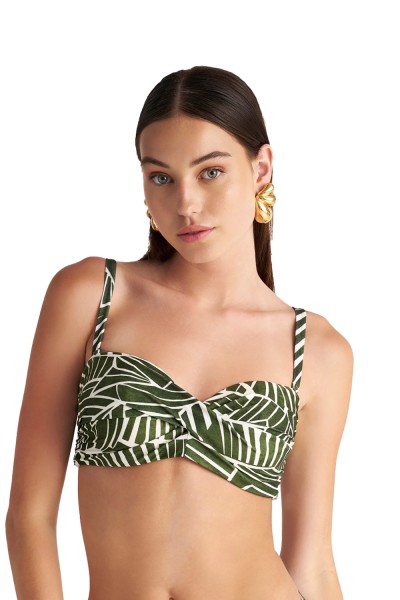 Blu4u γυναικείο μαγιό bikini top strapless με μπανέλα και μεταλλικό κούμπωμα ''Amazon Stripes'' (Cup D)-25366112D-26