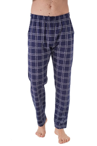 Vienetta Man ανδρικό βαμβακερό παντελόνι καρό (Plus Size)-105318