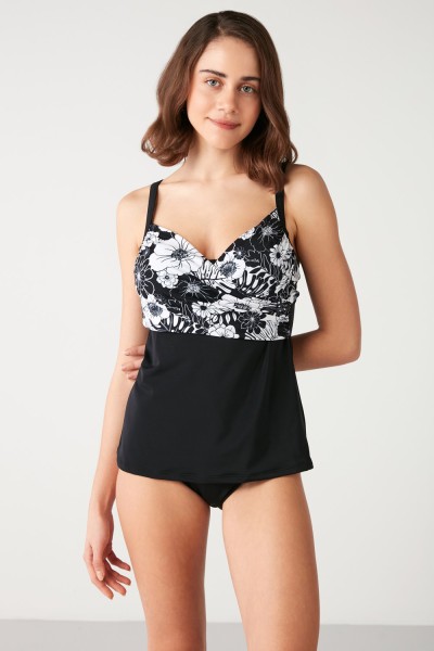 Kom γυναικείο μαγιό tankini σετ με μπανέλα και σλιπ ''Recta Tankini''-1M13MBTY231.001