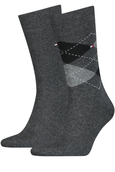 Tommy Hilfiger ανδρικές κάλτσες TH men Check socks 2P (Συσκ. με 2 ζεύγη)-100001495-201