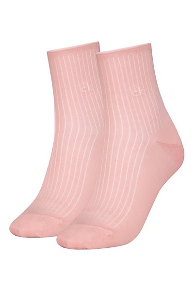 Calvin Klein γυναικείες κάλτσες CK Women Short Sock Roll Top (Συσκ. με 2 ζεύγη)-701229681-003