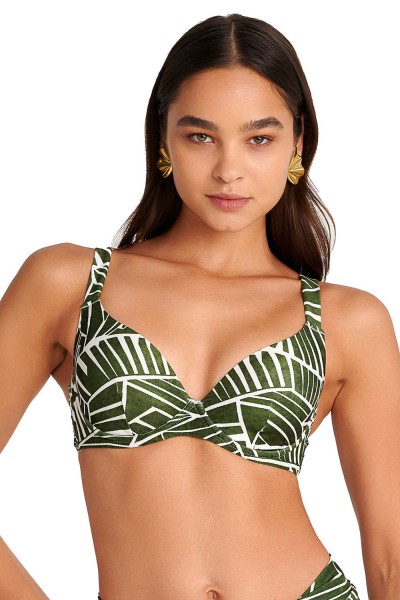 Blu4u γυναικείο μαγιό bikini top με μπανέλα και μεταλλικό κούμπωμα ''Amazon Stripes'' (Cup C)-25366114C-26