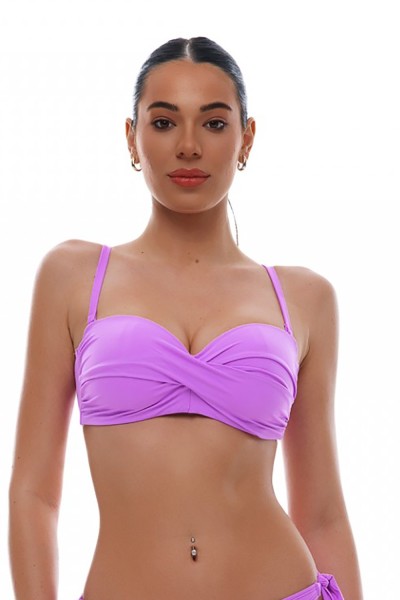 Bluepoint γυναικείο μαγιό bikini top strapless με μεταλλικό κούμπωμα ''Solids'' (D Cup) -25066093D